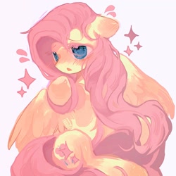 Size: 2048x2048 | Tagged: safe, artist:jojofassbender, fluttershy, pegasus, pony, g4, blushing, cute, female, high res, simple background, solo, spread wings, white background, wings