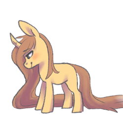 Size: 1280x1280 | Tagged: safe, artist:sinclair2013, oc, oc only, pony, unicorn, blushing, female, mare, simple background, solo, transparent background