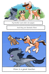 Size: 540x810 | Tagged: safe, artist:sinclair2013, oc, oc only, oc:partly sunny, pegasus, pony, unicorn, brother, colt, comic, eyes closed, female, foal, male, mare, mother and child, nudity, sheath, sister, stallion