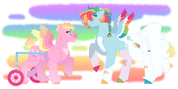 Size: 1280x640 | Tagged: safe, artist:itstechtock, oc, oc only, oc:lucky charm, pegasus, pony, braid, colored wings, multicolored wings, simple background, transparent background, unshorn fetlocks, wheelchair, wings