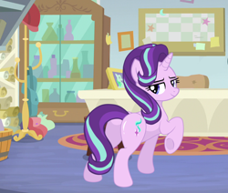 Size: 848x720 | Tagged: safe, artist:mlpfan3991, starlight glimmer, pony, unicorn, g4, butt, butt tail, glimmer glutes, looking at you, office, plot, pose, school of friendship, scroll, solo, starlight's office