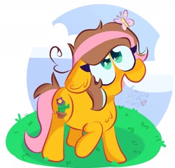 Size: 1969x1892 | Tagged: safe, artist:amarillita dai, oc, oc only, oc:kurntis, butterfly, earth pony, pony, commission, solo