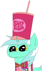 Size: 759x1271 | Tagged: safe, artist:funnystargalloper, lyra heartstrings, pony, unicorn, g4, aqua teen hunger force, bowtie, clothes, fast food, female, food, mare, name tag, numget, simple background, solo, transparent background, uniform