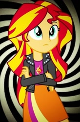 Size: 612x935 | Tagged: safe, artist:paco777yuyu, sunset shimmer, human, equestria girls, g4, cute, cuteness, female, hypnosis, hypnotic, hypnotized, solo, spiral