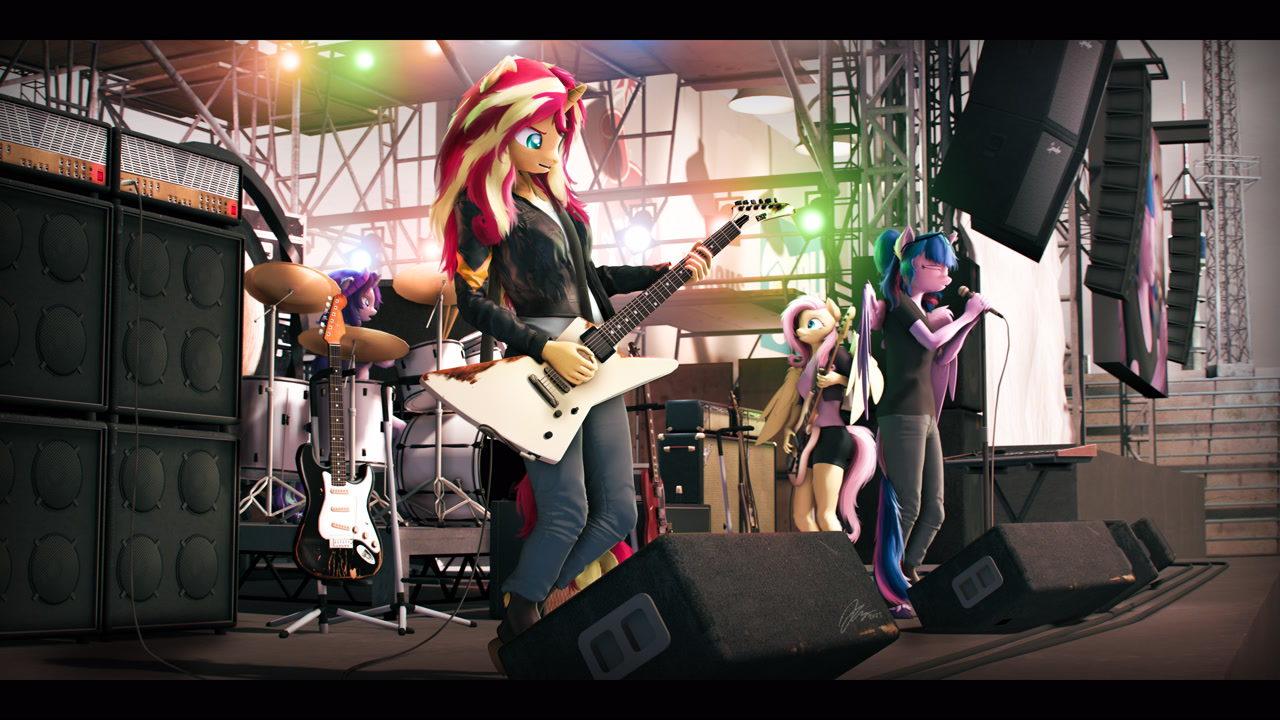 [3d,alicorn,amplifier,anthro,bass guitar,beanie,billboard,black bars,classical unicorn,clothes,cloven hooves,cymbals,drum kit,drums,equestria girls,eyes closed,female,film grain,floppy ears,fluffy,fluttershy,freckles,fur,glasses,group,guitar,hat,horn,jacket,jeans,keyboard,leather,leather jacket,long hair,long mane,mare,microphone,multicolored hair,nose wrinkle,open mouth,outdoors,paintover,pants,pegasus,safe,shirt,shorts,signature,singing,sky,source filmmaker,speaker,stage,tail,twilight sparkle,unicorn,unshorn fetlocks,wings,denim,explorer,stadium,electric guitar,sunset shimmer,ear fluff,fender,quartet,absurd file size,musical instrument,gong,colored eyelashes,drumsticks,glasses off,chromatic aberration,colored eyebrows,microphone stand,starlight glimmer,synthesizer,stage light,smiling,unguligrade anthro,hoof boots,cheek fluff,sci-twi,fluffy tail,fluffy mane,artist:imafutureguitarhero,wall of tags,multicolored tail,absurd resolution,fluffy hair,leonine tail,playing instrument,multicolored mane,hoof fluff,twilight sparkle (alicorn),gibson,scitwilicorn,scaffolding,arm fluff,arm freckles,elbow fluff,fender jazz bass,guitar amp,revamped anthros,revamped ponies,peppered bacon,partially open wings,guitar cabinet,fender bassman]