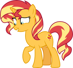 Size: 3245x3000 | Tagged: safe, artist:cloudy glow, sunset shimmer, pony, unicorn, equestria girls, equestria girls specials, g4, my little pony equestria girls: mirror magic, female, high res, mare, raised hoof, simple background, solo, transparent background, vector