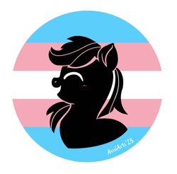 Size: 1090x1072 | Tagged: safe, artist:avui, pony, pride, pride flag, silhouette, solo, trans day of visibility, transgender, transgender pride flag