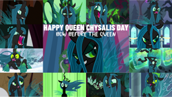 Size: 1280x721 | Tagged: safe, edit, edited screencap, editor:quoterific, screencap, queen chrysalis, changeling, a canterlot wedding, frenemies (episode), g4, the beginning of the end, the ending of the end, the mean 6, the summer sun setback, to where and back again, fangs