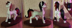 Size: 4664x1865 | Tagged: safe, artist:koshakevich, artist:vetta, oc, oc only, oc:blackjack, pony, unicorn, fallout equestria, fallout equestria: project horizons, collaboration, figurine, irl, photo, pipbuck, solo