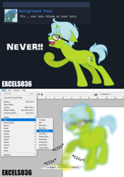 Size: 935x1326 | Tagged: safe, artist:excelso36, oc, oc only, pony, unicorn, derpibooru, blurry, glasses, meta, photoshop, simple background, solo