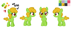 Size: 1445x592 | Tagged: safe, artist:princessfaeron, oc, oc only, oc:golden flower, earth pony, pony, female, filly, foal, simple background, solo, white background