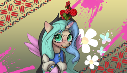 Size: 3667x2093 | Tagged: safe, artist:zlatdesign, oc, oc:daisydiamond, alicorn, pony, unicorn, cute, female, floral head wreath, flower, high res, horn, traditional clothing, ukraine, ukranian, unicorn oc