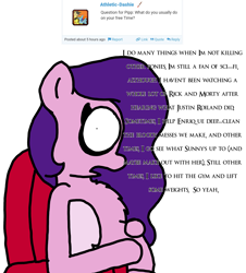 Size: 3023x3351 | Tagged: safe, artist:professorventurer, pipp petals, rainbow dash, oc, pegasus, pony, series:ask pippamena, g5, armchair, chair, chest fluff, female, high res, hoof on belly, implied oc, implied pedophilia, implied sex, implied sunny starscout, mare, pippamena, pregnant, primrose petals, solo