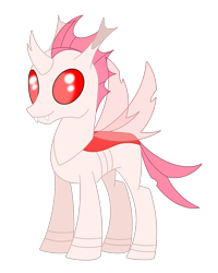 Size: 1280x1597 | Tagged: safe, artist:dyonys, oc, oc only, oc:blanche, changeling, albino changeling, changeling oc, fangs, female, holeless, mare, simple background, solo, transparent background