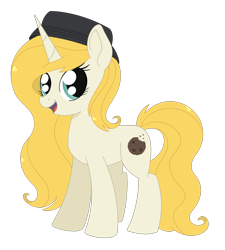 Size: 1842x2046 | Tagged: safe, artist:dyonys, oc, oc only, pony, unicorn, female, hat, mare, simple background, smiling, transparent background