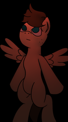 Size: 576x1024 | Tagged: safe, artist:imlpidimon, oc, oc only, oc:dimon, pegasus, pony, black background, digital art, simple background, solo