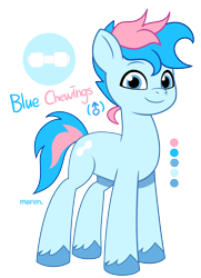 Size: 1266x1751 | Tagged: safe, artist:maren, oc, oc only, oc:blue chewings, earth pony, pony, g5, my little pony: tell your tale, looking at you, male, reference sheet, show accurate, simple background, smiling, stallion, tell your tale accurate, transparent background, unshorn fetlocks