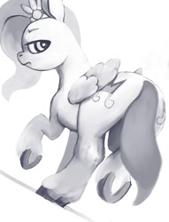 Size: 688x900 | Tagged: artist needed, source needed, safe, pipp petals, pegasus, pony, g5, spoiler:g5, butt, monochrome, pipp butt, plot, solo