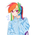 Size: 665x700 | Tagged: safe, artist:rainn__1026, rainbow dash, human, equestria girls, g4, :3, clothes, cute, dashabetes, eye clipping through hair, floating heart, heart, looking at you, simple background, smiling, solo, sweater, turtleneck, white background