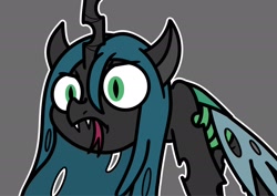 Size: 2048x1448 | Tagged: safe, artist:ewoudcponies, queen chrysalis, changeling, changeling queen, g4, female, gray background, simple background, solo, tongue out