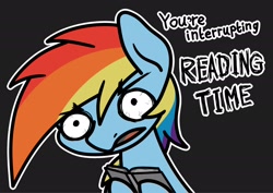 Size: 2048x1448 | Tagged: safe, artist:ewoudcponies, rainbow dash, pegasus, pony, g4, bloodshot eyes, book, female, gray background, reading, simple background