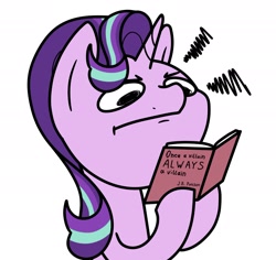 Size: 2048x1937 | Tagged: safe, artist:ewoudcponies, starlight glimmer, pony, unicorn, g4, book, female, jordan peterson, reading, simple background, solo, this will end in equalization, white background