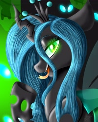 Size: 3277x4096 | Tagged: safe, alternate version, artist:yourpennypal, queen chrysalis, changeling, changeling queen, g4, female, solo