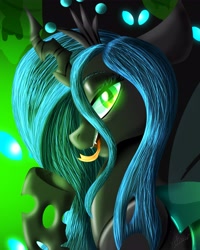 Size: 3277x4096 | Tagged: safe, alternate version, artist:yourpennypal, queen chrysalis, changeling, changeling queen, g4, female, solo