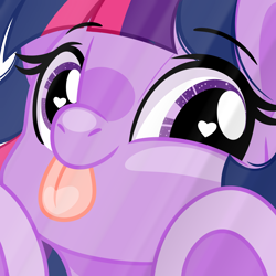 Size: 2000x2000 | Tagged: safe, artist:emberslament, twilight sparkle, pony, g4, :p, against glass, commission, cute, female, fourth wall, glass, heart, heart eyes, high res, licking, licking the fourth wall, looking at you, mare, mlem, silly, solo, tongue out, twiabetes, wingding eyes