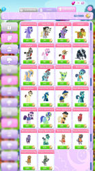 Size: 2048x3674 | Tagged: safe, gameloft, applejack, autumn ribs, bella breeze, cattail, chargrill breadwinner, chic soirée, cratetoss, derpy hooves, gizmo, gnarly burl, goldy wings, hyacinth dawn, lumbar, marrow, mean applejack, mrs. paleo, nile faras, nimbus dash, ocellus, raspberry latte, scrappy, star hunter, changedling, changeling, diamond dog, earth pony, minotaur, pegasus, pony, storm creature, unicorn, g4, my little pony: magic princess, applejack's hat, apron, armor, bandana, beard, bow, bowtie, box, clone, clothes, coin, collar, costume, cowboy hat, dog collar, dress, ear piercing, earring, english, facial hair, female, flight suit, friendship student, gem, glasses, hat, helmet, high res, horn, horns, jacket, jewelry, male, mare, minotaur ocellus, mobile game, moustache, necklace, numbers, piercing, scar, scarf, shirt, sideburns, spread wings, stallion, storm guard, text, unnamed character, unnamed pony, wings
