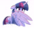 Size: 1506x1265 | Tagged: safe, artist:gsphere, twilight sparkle, alicorn, pony, g4, blushing, cropped, cute, female, floppy ears, hiding, hiding behind wing, mare, one wing out, simple background, solo, twiabetes, twilight sparkle (alicorn), white background, wings