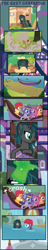 Size: 1150x5975 | Tagged: safe, artist:shootingstarsentry, applejack, rainbow dash, oc, oc:dapper swing, oc:nightshade (digimonlover101), changepony, earth pony, hybrid, pony, unicorn, comic:the next generation, g4, canoe, interspecies offspring, lorem ipsum, offspring, parent:daring do, parent:flash magnus, parent:king sombra, parent:queen chrysalis, parents:chrysombra