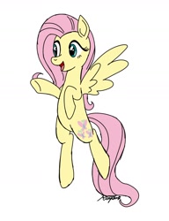 Size: 1200x1560 | Tagged: safe, artist:riapu_san368, fluttershy, pegasus, pony, g4, female, mare, open mouth, simple background, solo, white background