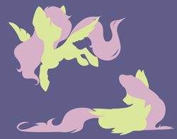 Size: 6100x4800 | Tagged: safe, artist:jsunlight, fluttershy, pegasus, pony, g4, absurd resolution, female, folded wings, mare, silhouette, simple background, solo, spread wings, turned head, wings