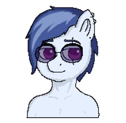 Size: 1386x1358 | Tagged: safe, oc, oc only, pony, male, piercing, simple background, smiling, solo, white background