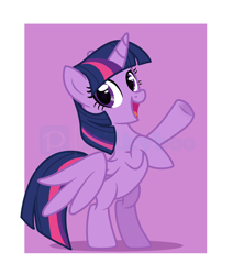 Size: 6104x7192 | Tagged: safe, artist:milkyboo898, twilight sparkle, alicorn, pony, g4, bipedal, female, mare, open mouth, solo, twilight sparkle (alicorn)