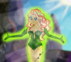 Size: 8000x7000 | Tagged: safe, artist:emeraldblast63, sunset shimmer, human, equestria girls, g4, bare shoulders, clothes, female, legs together, leotard, poison ivy, solo, sunset's leotard