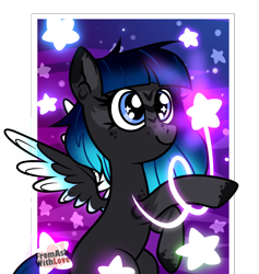 Size: 1800x1900 | Tagged: safe, artist:loverashley, oc, oc only, pegasus, pony, commission, eyelashes, female, mare, pegasus oc, simple background, smiling, solo, stars, transparent background, wings, ych result