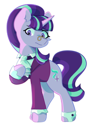 Size: 1280x1673 | Tagged: safe, artist:tater, snowfall frost, starlight glimmer, pony, unicorn, g4, clothes, glasses, pince-nez, simple background, solo, transparent background