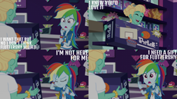 Size: 2000x1125 | Tagged: safe, edit, edited screencap, editor:quoterific, screencap, rainbow dash, zephyr breeze, human, dashing through the mall, equestria girls, equestria girls specials, g4, my little pony equestria girls: better together, my little pony equestria girls: holidays unwrapped