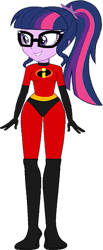 Size: 275x669 | Tagged: safe, artist:supersamyoshi, edit, edited screencap, editor:incredibubbleirishguy, screencap, sci-twi, twilight sparkle, human, equestria girls, g4, mad twience, my little pony equestria girls: friendship games, my little pony equestria girls: summertime shorts, boots, clothes, crossover, disney, female, gloves, motorcross, not a vector, pixar, shoes, superhero costume, the incredibles, violet parr