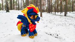 Size: 1192x670 | Tagged: safe, artist:mgrdash, oc, pegasus, pony, firesky, maker:adamar44, photo, snow, solo, sunglasses, winter