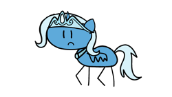 Size: 2124x1200 | Tagged: safe, artist:mystery shore, idw, trixie, alicorn, pony, g4, reflections, spoiler:comic, alicornified, crown, female, in a nutshell, in a nutshell but mirror version, jewelry, mare, mirror universe, princess of humility, race swap, regalia, simple background, solo, stick pony, transparent background, trixiecorn