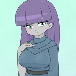 Size: 1733x1733 | Tagged: safe, alternate version, artist:batipin, maud pie, human, equestria girls, g4, breasts, busty maud pie, cropped, female, looking at you, solo