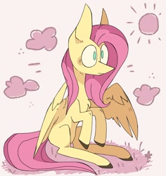 Size: 2017x2139 | Tagged: safe, artist:volchok, fluttershy, pegasus, pony, g4, female, high res, mare, solo, wings