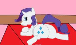 Size: 1804x1068 | Tagged: safe, artist:coltfan97, rarity, pony, unicorn, g4, 1000 hours in ms paint, bed, butt, large butt, rearity