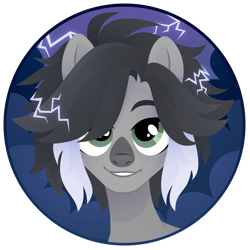 Size: 1920x1920 | Tagged: safe, artist:kabuvee, oc, oc only, pony, bust, female, lightning, mare, portrait, simple background, solo, transparent background