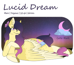 Size: 2500x2200 | Tagged: safe, artist:leafywolf, oc, oc only, pegasus, pony, colored hooves, crescent moon, female, flower, flower in hair, high res, lying down, mare, moon, night, pegasus oc, prone, simple background, stars, transparent background, wings