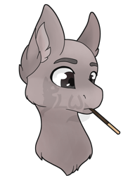 Size: 2300x3000 | Tagged: safe, artist:leafywolf, oc, oc only, earth pony, pony, bust, chest fluff, commission, ear fluff, earth pony oc, food, high res, mouth hold, pocky, simple background, transparent background, your character here