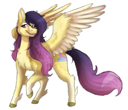 Size: 1615x1383 | Tagged: safe, artist:leafywolf, oc, oc only, pegasus, pony, chest fluff, female, mare, pegasus oc, raised hoof, simple background, smiling, solo, transparent background, wings
